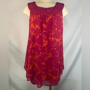 Cabi Red and Orange Sleeveless Lined Tunic Women’s Medium